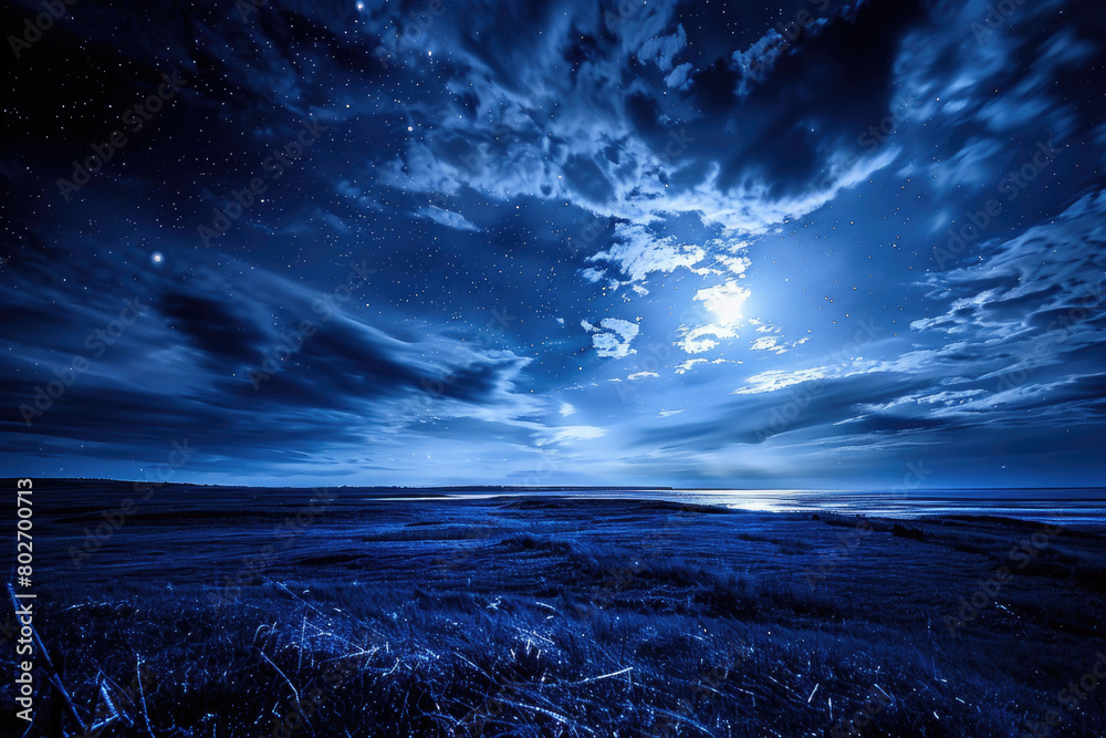 The mystery of midnight blue skies