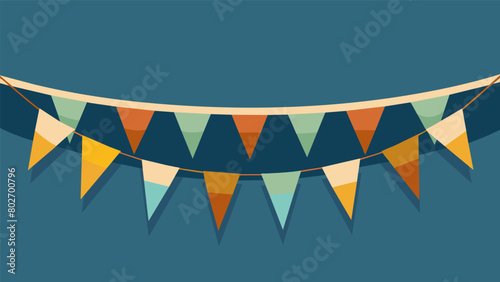 A bunting banner hanging from the deck adding a touch of oldfashioned charm to the festivities.. Vector illustration photo