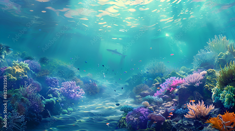 Obraz premium coral reef with shark