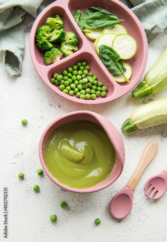 Healthy baby food in bowl © Olena Rudo