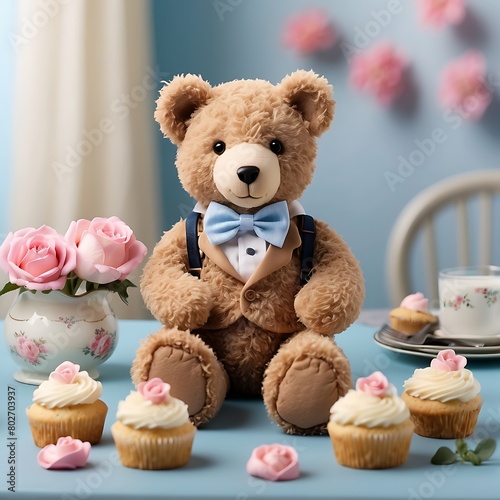 teddy bear with roses Whimsical Delights Teddy Bear Tea Party