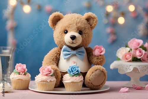 teddy bear with flowers Whimsical Delights Teddy Bear Tea Party