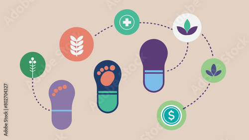 A series of footprints one set leading towards conventional treatments and another towards alternative therapies representing the different journeys.