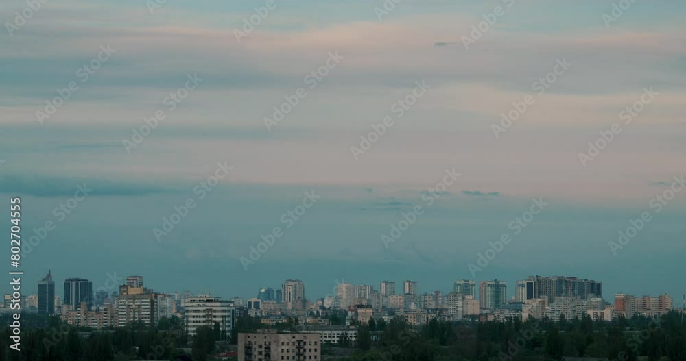 Timelapse of multi-story high-rise buildings in Kyiv, Ukraine. April 2024 Timelapse of multi-story high-rise buildings in Kyiv, Ukraine. April 2024