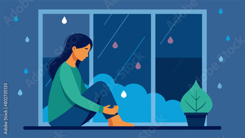 During a rainstorm the patient sits by a window watching the drops of water as they slide down the glass. The rains cleansing effect mirrors the.