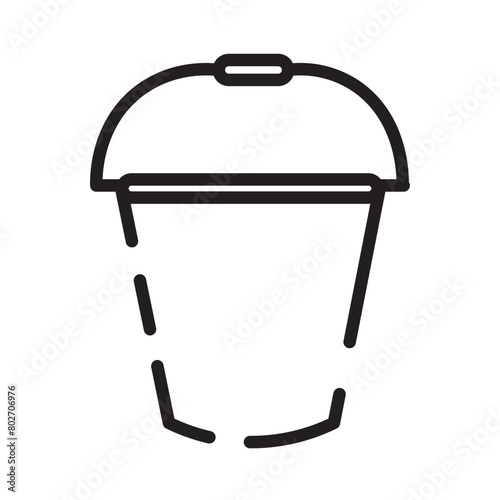 Bucket Farm Pail Line Icon