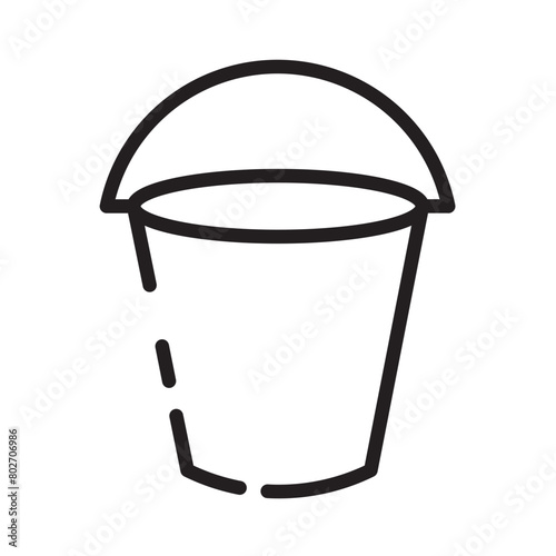 Bucket Farm Pail Line Icon