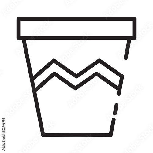 Bucket Pot Pail Line Icon