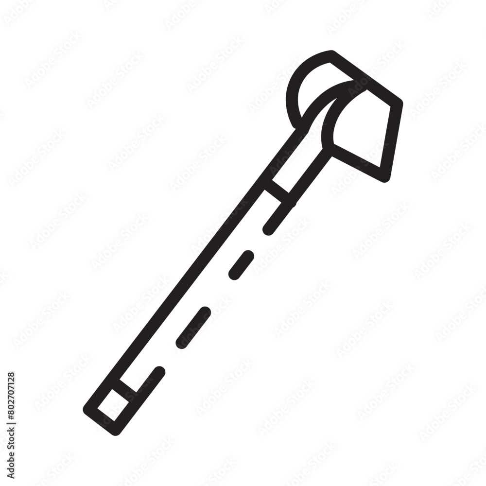Farm Gardening Hoe Line Icon Farm Gardening Hoe Line Icon