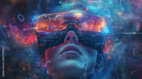 virtual reality landscape, witness the convergence of people and artificial intelligence, shaping a new frontier of innovation.yberspace, where web of human connections network of ai.