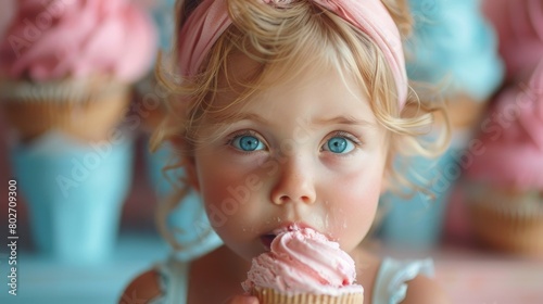 Joyful Child Indulging in Ice Cream Delights on Children s Day