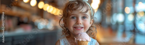 Joyful Child Indulging in Ice Cream Delights on Children s Day