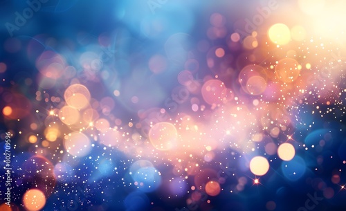 Abstract blurred background with bokeh lights and glitter  sparkling and shining effect.