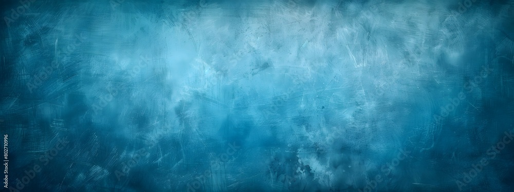 Abstract blue background with grunge texture and copy space, wide banner for design, banner or presentation