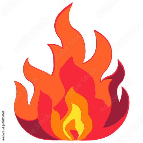 fire flames danger explosive icon illustration isolated on white or transparent 