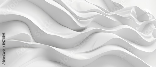 Background of a clean white minimalist design merges smooth wavy lines with a serene aesthetic, Sharpen 3d rendering background
