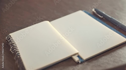 Pre-Meeting Table Setup with Notepad and Pen