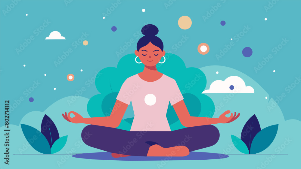 A person practicing deep breathing techniques and visualization learning to manage stress and anxiety for a more peaceful and mindful inner state.. A person practicing deep breathing techniques and visualization learning to manage stress and anxiety for a more peaceful and mindful inner state..