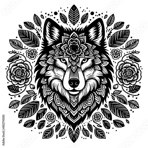 Wolf head svg, Wolf svg, wolf face svg, wolf head wall art, Animal svg file, wolf silhouette.