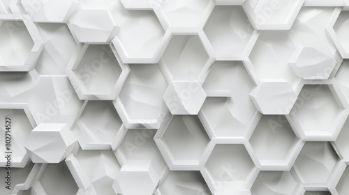 The white square pattern and hexagons create a structured and orderly background  showcasing a blend of precision and style  Sharpen 3d rendering background