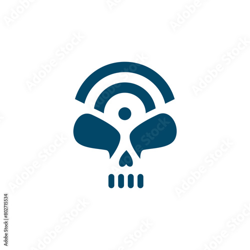 wireless network  skull icon