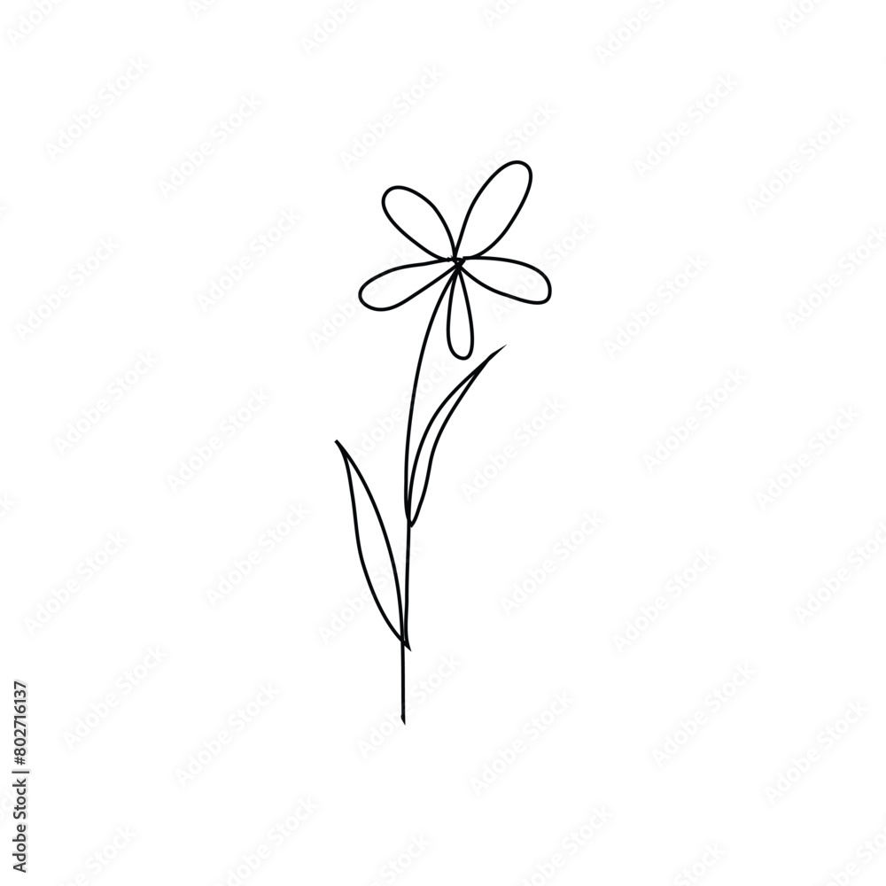 flower one line drawing vector good for your project.