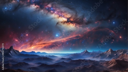 aurora borealis in the mountains Cosmic Odyssey Exploring the Depths of the Universe 
