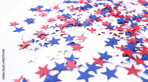 Wallpaper Mural Red white and blue paper stars on white background Torontodigital.ca