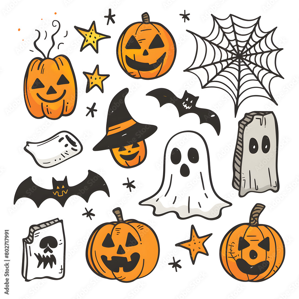 halloween background with pumpkin and witch halloween background with pumpkin and witch