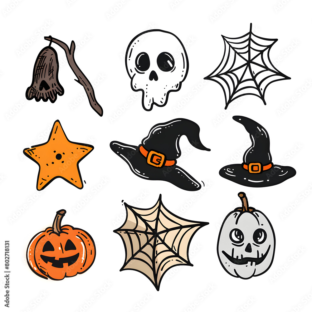 Obraz premium halloween background with pumpkin and witch