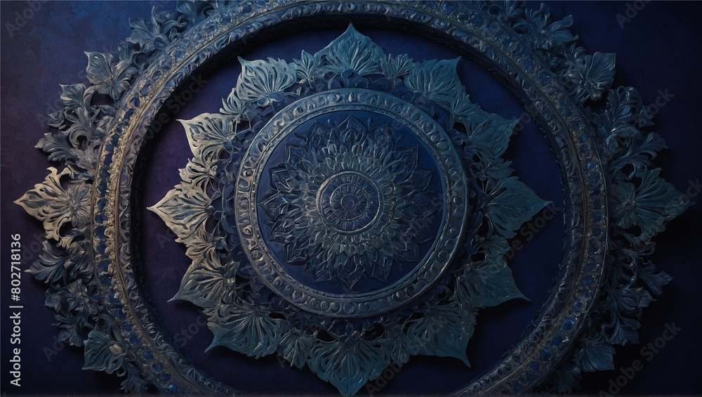 Fototapeta premium A mystical background, with intricate mandala patterns, Generative AI