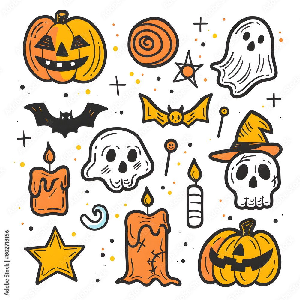 halloween background with pumpkin and witch halloween background with pumpkin and witch
