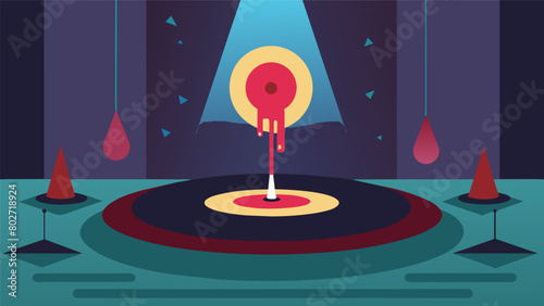 As the needle drops on the record the auditorium is filled with the hauntingly beautiful opening track sparking passionate conversations a the Vector illustration