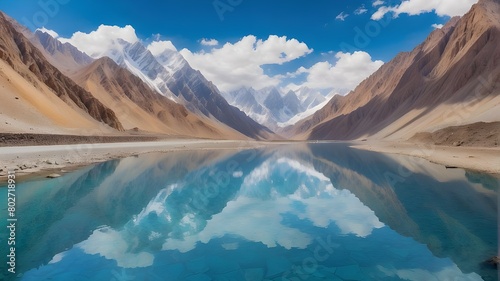  The stunning reflection of Karakoram Highway on Attabad Lake's crystal-clear waters  photo