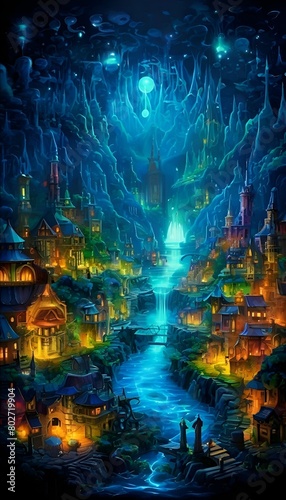  Eine Märchenstadt am Rande der Erde. Hintergrund für das Design 1. © nitroziklop7
