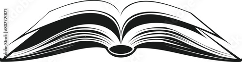 Flat design open book silhouette vector icon isolated on white background