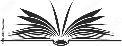 Flat design open book silhouette vector icon isolated on white background