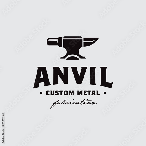 Blacksmith Custom Metal Forge Anvil Foundry Ironwork Logo Design