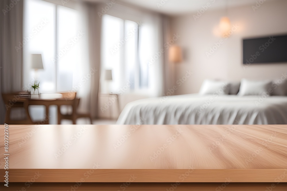 Fototapeta premium empty table in bedroom 