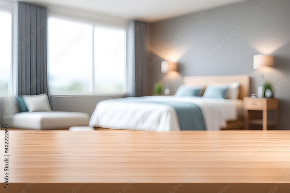 Fototapeta premium empty table in bedroom 