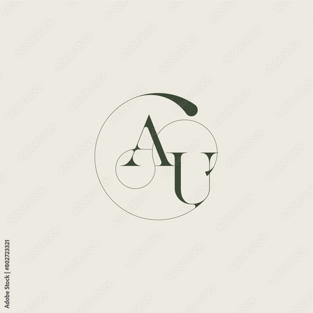 beautifull monogram initial elegant line concept AU feminine wedding style letter beautifull monogram initial elegant line concept AU feminine wedding style letter