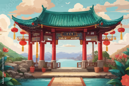 fortune telling scenery asia illustration photo