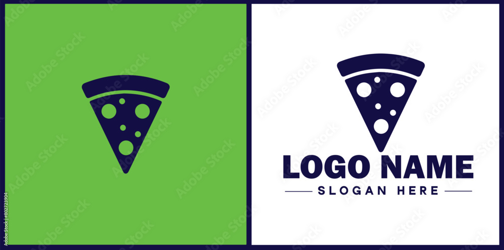 pizza slice icon logo restaurant fast food cafe silhouette vector logo