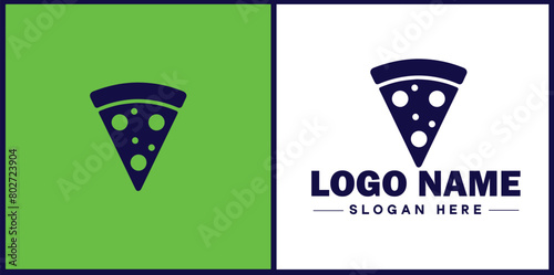 pizza slice icon logo restaurant fast food cafe silhouette vector logo