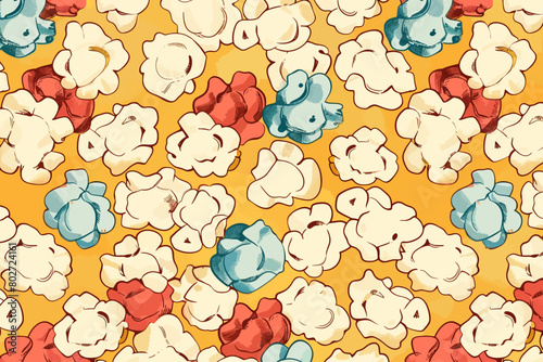 A digital illustration of retro popcorn pattern