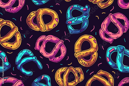 A digital illustration of retro pretzel pattern