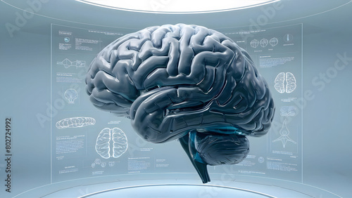 Human brain Anatomical Model, side view photo