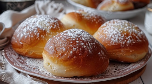 Typical Czech sweet buns made of yeast dough