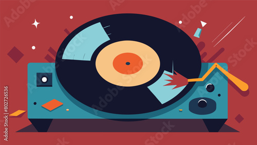 The satisfying crackle and pop of a record being played adds to the ambiance of the vinyl listening ritual. Vector illustration