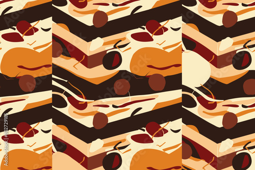 A digital illustration of retro tiramisu pattern